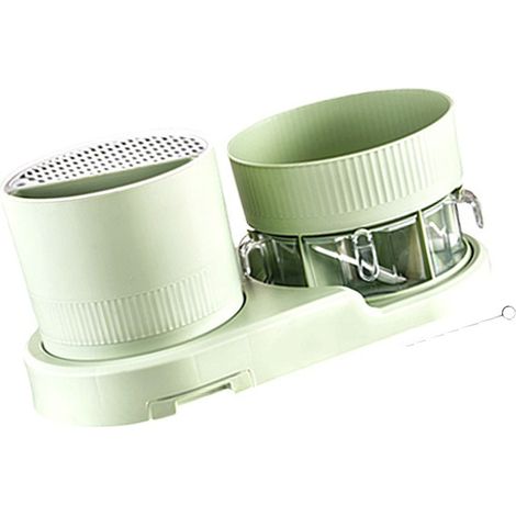Porte-ustensiles de cuisine multifonctionnel rotatif, porte-couteaux, porte-baguettes avec égouttoir, organisateur d'épices vert