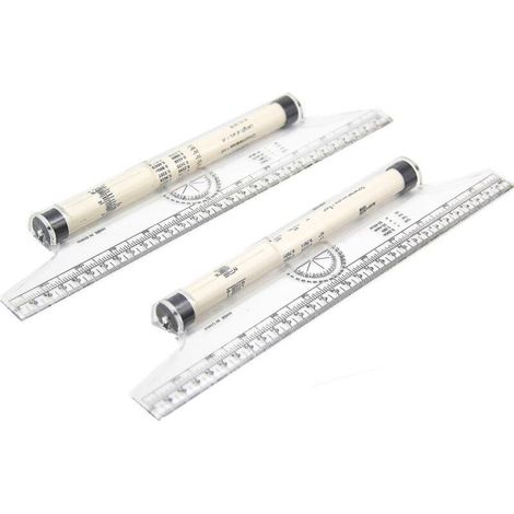 Règle roulante de mesure en plastique – Lot de 2, règle multifonctionnelle pour dessin technique, longueur 30 cm (12 pouces), graduation précise en mm/cm, idéale pour bureau, atelier et école (1/5)