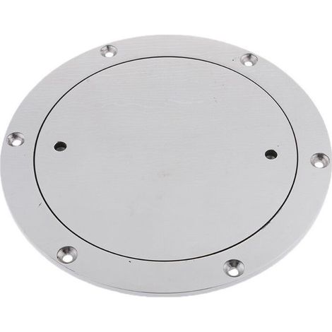 Plaque de pont ronde en acier inoxydable 316, 5 pouces en forme d'éventail/avec œillet : Deux types d'accessoires de quincaillerie marine et nautique - Plaque de pont avec œillet - (1/4)