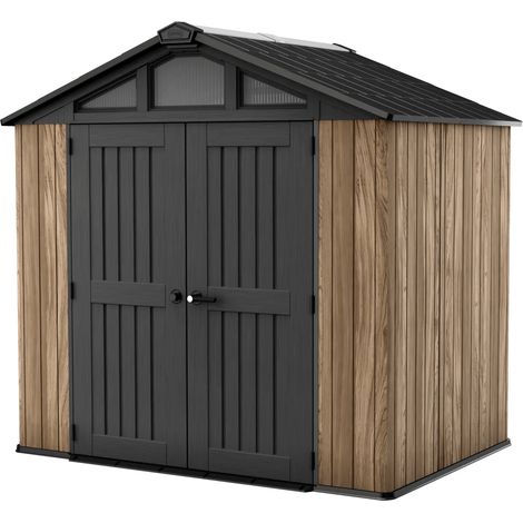 Keter Summit 8x6 Gartenhaus, 252×175×241 cm, Pinienholzoptik, Kunststoff