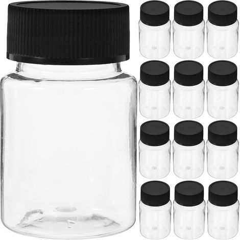 Flacon de Réactif 24 Pièces 30ml en Pet Bouchon Noir Petit Format Compact, Fermeture Étanche, Observation Facile, Lot de 24 Pièces pour Laboratoires et Voyage (1/5)