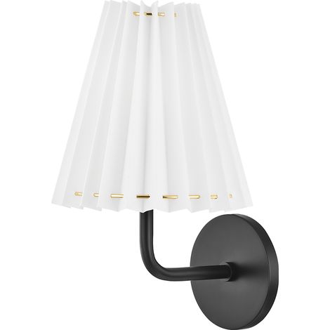 Hudson Valley Demi Applique murale à 1 lumière noir doux avec abat-jour