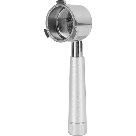 Porte-filtre à café sans fond pour machines à café Delonghi série 9 (modèles 9335, 9155, 9355 et 9665) - Argent (1/5)