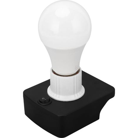 Ampoule LED E27 12-60V 7W 700LM 6500K Blanc Froid, Fonctionne sur Batterie, avec Adaptateur pour Perceuse HITACHI 18V (1/5)