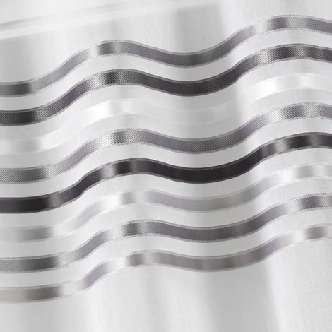 Paire de rideaux droits rayures horizontales Gris clair 70x160 cm
