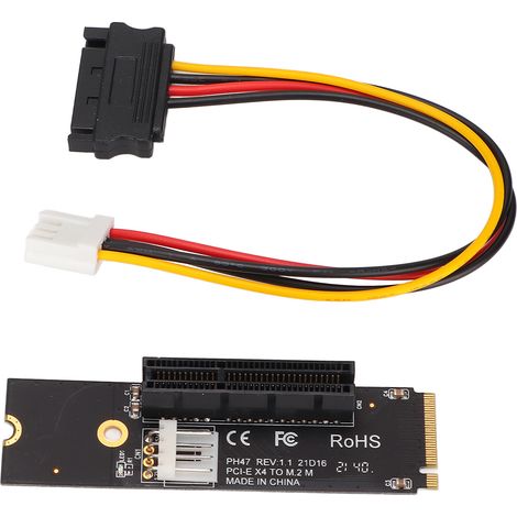NGFF/M.2 zu PCIe x4 Erweiterungskarte mit LED-Anzeigen für Bitcoin-Miner (1/5)