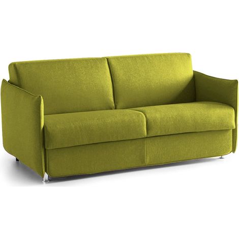 Dmora - Divano fisso 2 posti Proserpina, Sofà lineare per salotto, imbottito, sfoderabile, Qualità 100% Made in Italy, 180x95 h90 cm, Verde (1/4)