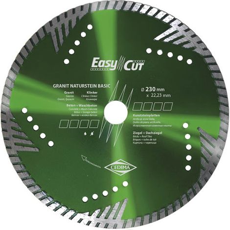 Disque à tronçonner diamanté Cedima Granit Naturstein Basic 230x22 23 mm
