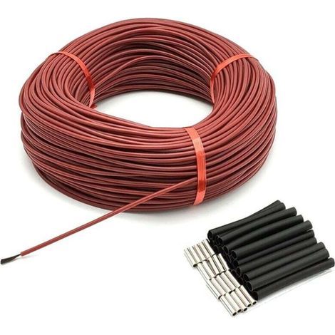 3mm 12K 33Ω Carbon Fiber Heating Wire, Far Infrared Silicone Rubber Hot Floor Cable, High Temperature 200℃ (1/4)