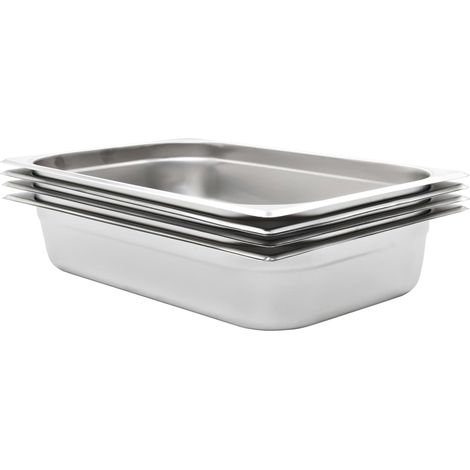 Bandejas Gastronorm 4 unidades GN 1/1 100 mm acero inoxidable
