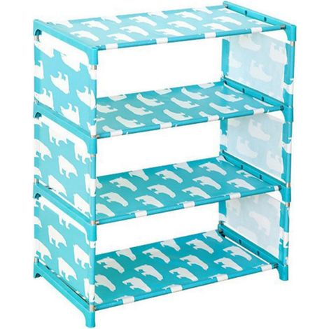 Rangement à Chaussures 4 Niveaux en Métal, PP et Non-tissé (1/5)