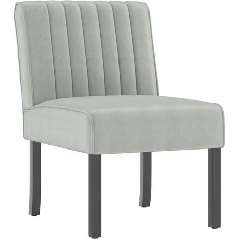 Fauteuil relax  Fauteuil sans accoudoirs gris clair velours (1/5)