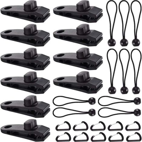 Clip de Bâche Tente, 30 Pièces Pince Bâche, Clips de Tente, Clips de Bâche Résistants, Tarp Clip Auvents, Clips de Tente de Bouche de Crocodile pour Tentes, BâChes, Auvents, Caravanes (30pcs) (1/5)