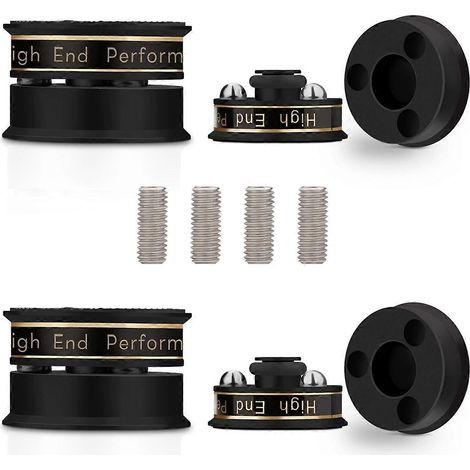 Pieds de support pour enceintes HiFi, anti-pointes, pour préampli, enceinte ou platine vinyle, noirs (1/5)