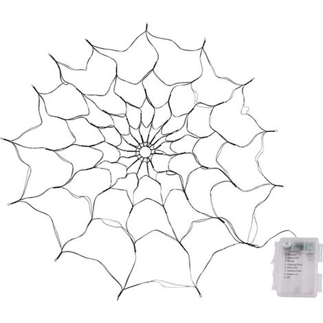 Halloween-LED-Spinnennetz, 1,2 m, 8 Lichteffekte, gruselige orange Dekoration (1/5)