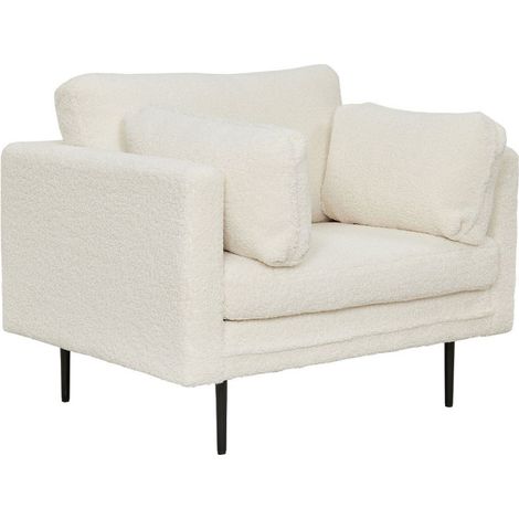 Fauteuil Design Bouclette "Boom" 110cm Blanc (1/5)