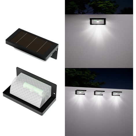 Lampe Murale Solaire - Étanche IP65 - Pour Jardin Cour Balcon - 3 Couleurs Lumineuses - Panneau Solaire Amorphe - 1 Pièce (1/3)