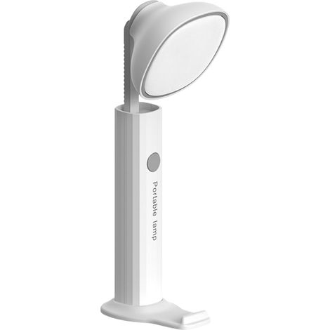 Lampe torche pliable rechargeable, tête carrée, aimant puissant, gris clair, 3 températures de couleur, portable