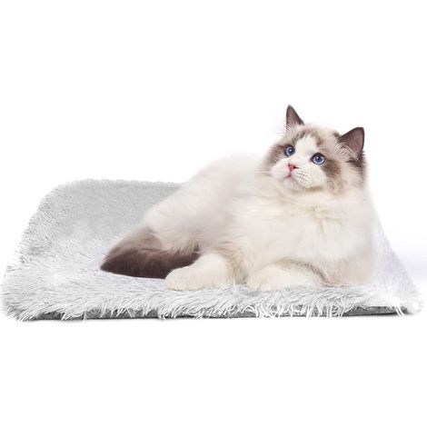 Lit pour chat 2 en 1, tapis de couchage pour chat/lit pour chien, couchage pour animaux de compagnie, canapé moelleux pour chat, couverture lavable pour chats et petits chiens, gris (1/5)