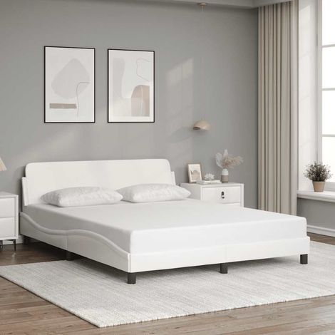 Bettgestell "Dover" Weiß 160x200 cm Kunstleder (1/5)