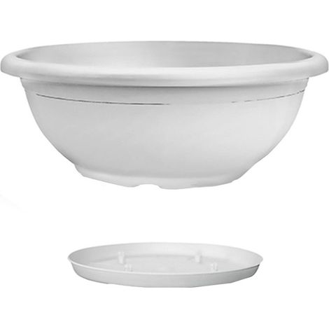 Cuenco Naxos con platillo entrelazado  Blanco - 50 cm