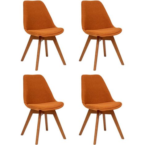 Lot de 4 Chaises Vintage "Baya" 79cm Ambre (1/5)
