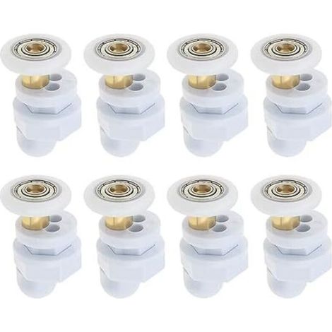 23 mm Set mit 8 ultraleisen Schiebetürrollen für Duschtüren aus Glas