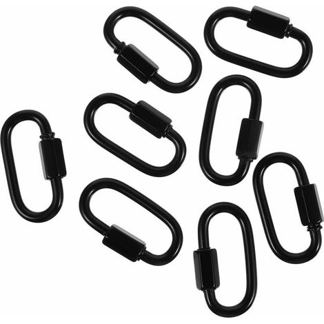 8Pcs Connecteur de Chaîne à Maillon Rapide en Forme de Mousqueton à Verrouillage Rapide Connecteur de Chaîne à Maillon Rapide Boucle de Porte- Clés pour Mousqueton Hamac Camping (1/5)