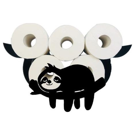 Tierischer Toilettenpapierhalter, freistehender Papierhandtuchhalter, Schwarz, Faultier