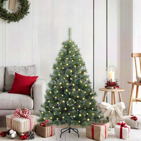 vidaXL Artificial Christmas Tree with 150 LEDs Green 120 cm PE and PVC (1/5)