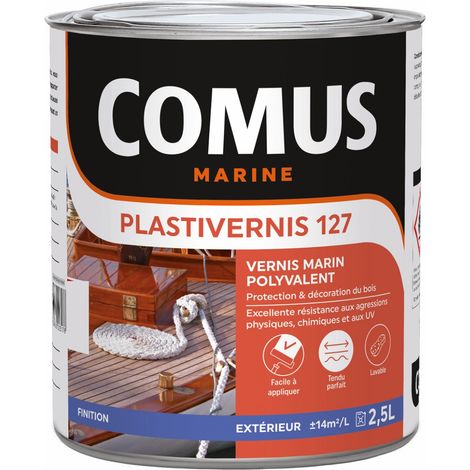 PLASTIVERNIS 127 BRILLANT 2,5 L - Vernis marin monocomposant alkyde-uréthane - COMUS MARINE