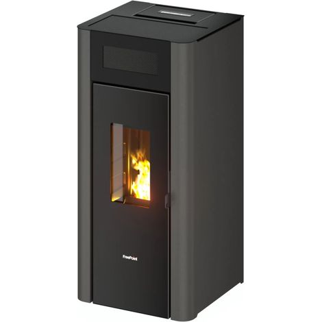 stufa a pellet ermetica freepoint "amaranto" antracite 8,5 kw (1/3)