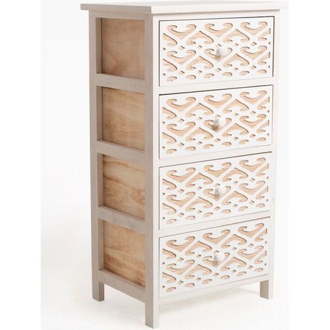 Muebles Auxiliares - Mueble Auxiliar Cloak Blanco Ancho 4 Cajones (1/5)