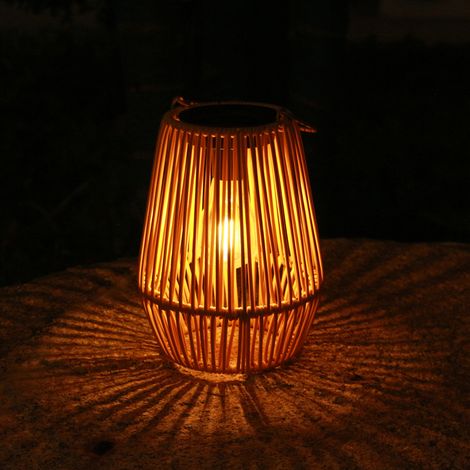 2er-Pack Solarlaternen für die Außenbeleuchtung – 18,5 x 15 cm – Hängeleuchten aus künstlichem Rattan – Camping – Terrassen – Gärten – Patios – Veranden (1/3)