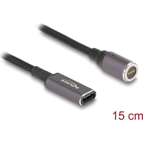 Delock Cable de carga para portÃ¡til USB Type-Câ¢ hembra a conector magnÃ©tico de 8 pines, 15 cm.
