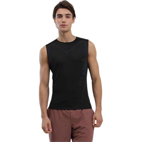 Herren Tanktop, schnelltrocknendes, ärmelloses Shirt, Sommer/Frühling, schwarze Trainingsweste für Fitnessstudio und Sport