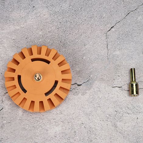 Disque de nettoyage pneumatique en caoutchouc de 10 cm (4 pouces) pour enlever les autocollants, films adhésifs et colle, peinture et décalcomanies (diamètre : 25 mm). (1/5)