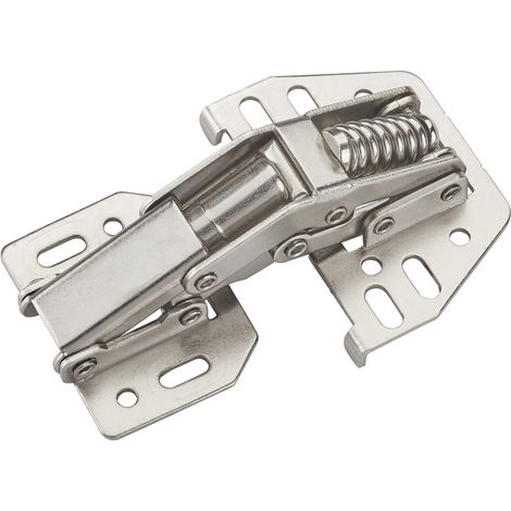 8er Pack - SO-TECH Aufschraubscharnier 90° mit Montageanschlag (Stahl, vernickelt, verstellbar) für Klappen Caravanscharnier zum Anschrauben