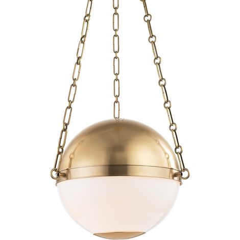 Sphere No.2 Petit luminaire suspendu à 2 lampes en laiton, verre