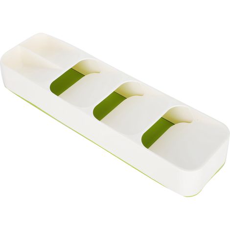 Boîte de rangement pour cuillères, couteaux et fourchettes, tiroir de cuisine, organisateur de couverts, accessoire beige (1/5)