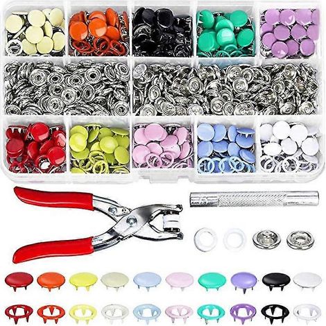 Kit de 200 attaches pression, 10 couleurs, boucles à cinq branches creuses et pleines (1/5)