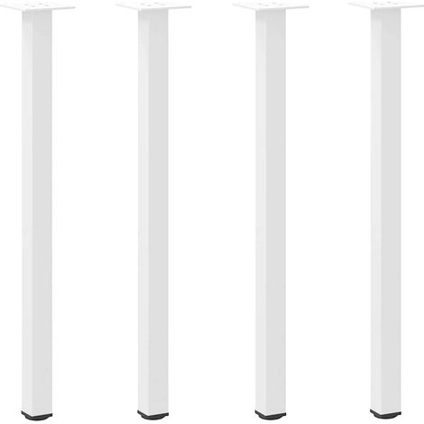 Lot de 4 pieds de table console modernes réglables 72 x 72 x 74 cm en acier blanc