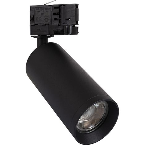 Faretto Portalampada Binario Trifase Quarzo per Lampadina GU10  Nero
