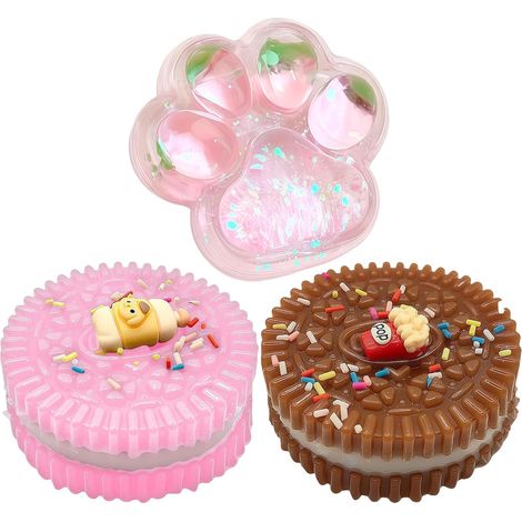 Jouet Squishy Mochi - Lot de 3 - Patte de Chat - Anti-Stress - Enfant et Adulte - Cadeau Kawaii (1/5)