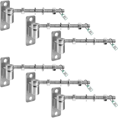 Lot de 6 charnières de porte 20 cm - Charnières pour portes de jardin réglables avec 6 charnières verticales pour portes de ferme, clôtures en bois et clôtures métalliques (1/5)