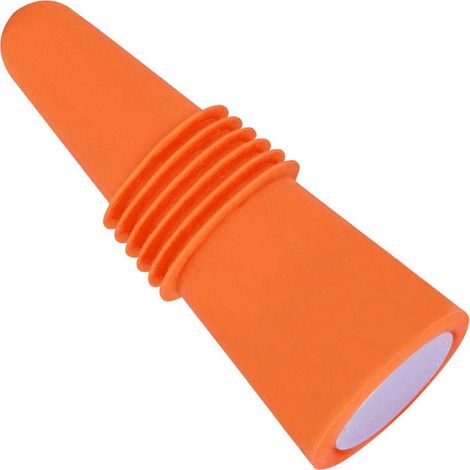 Weinflaschenverschluss aus lebensmittelechtem Silikon und Edelstahl, 6,1 x 2,35 cm, dekorativ, praktisch und wiederverwendbar, orange Farbe. (1/5)