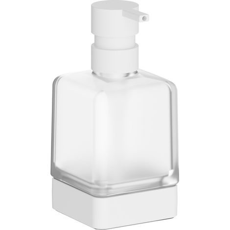 Inda - Seifenspender Lea mattweiß/satiniertes Glas 250 ml