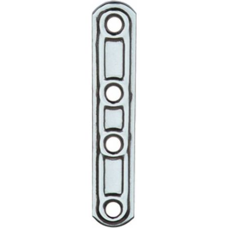 20 x PIASTRA 163IN LASTRINA DIRITTA INOX 4 FORI 15X99MM