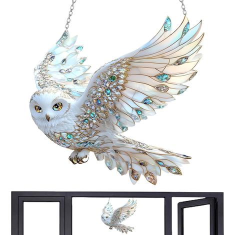 owl ornament hanging animal decoration 2D acrylic Christmas