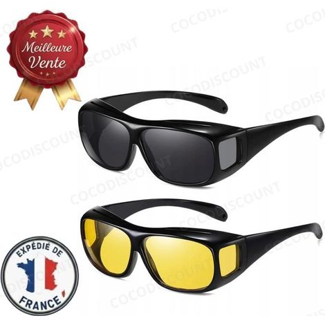 Cobye - Lunettes de Conduite de Nuit HD Vision – Anti-Éblouissement – Vision Nocturne – Lot 2 Paires Jaune & Noir pour Conducteurs (1/5)